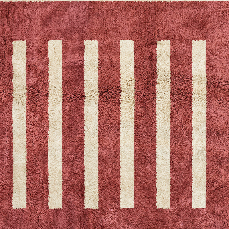Moroccan custom rug from Beni Ourain, Wool, Red