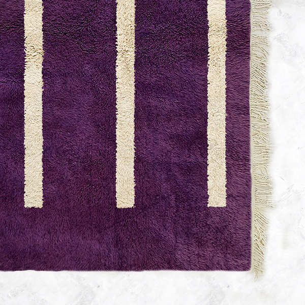 Moroccan custom rug from Beni Ourain, Wool, Purple