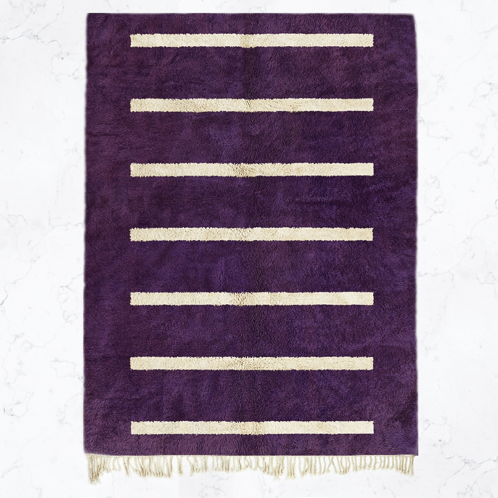 Moroccan custom rug from Beni Ourain, Wool, Purple