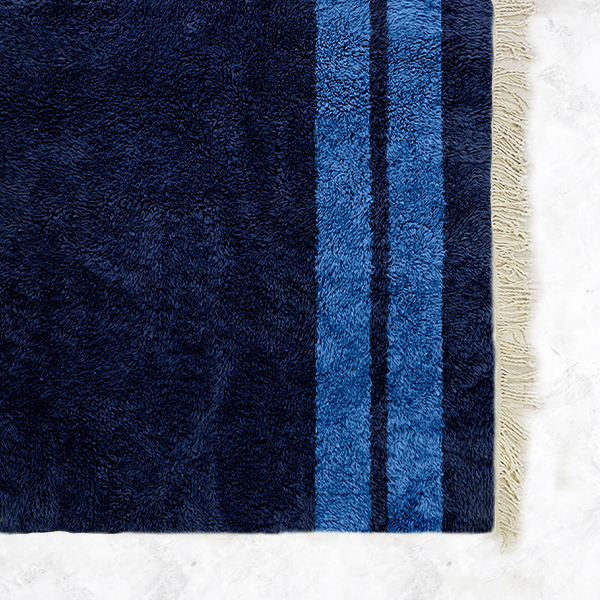 Moroccan custom rug from Beni Ourain, Wool, Blue
