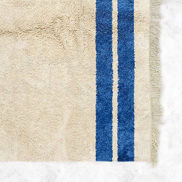 Moroccan custom rug from Beni Ourain, Wool, White