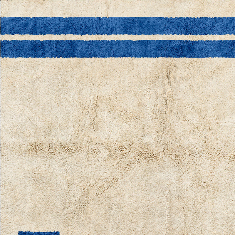 Moroccan custom rug from Beni Ourain, Wool, White