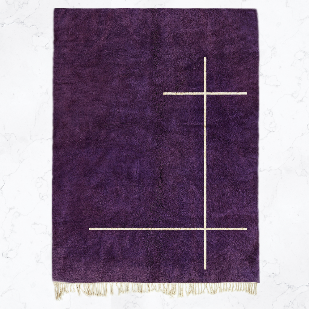 Moroccan custom rug from Beni Ourain, Wool, Purple