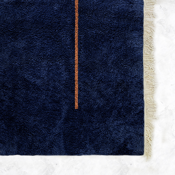 Moroccan custom rug from Beni Ourain, Wool, Blue