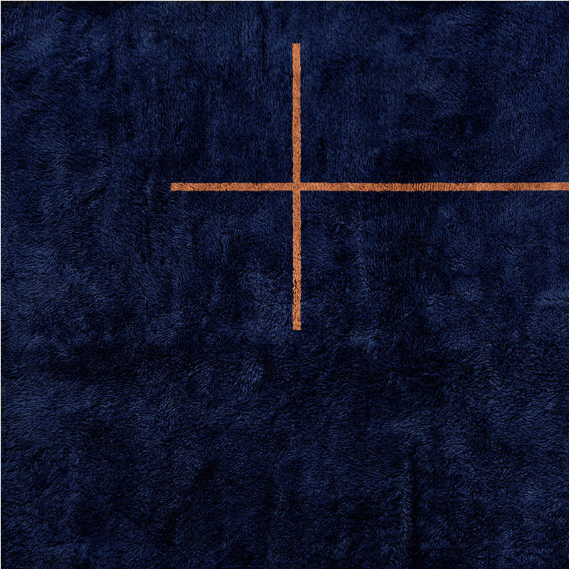 Moroccan custom rug from Beni Ourain, Wool, Blue