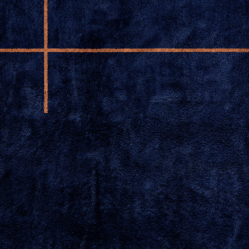 Moroccan custom rug from Beni Ourain, Wool, Blue