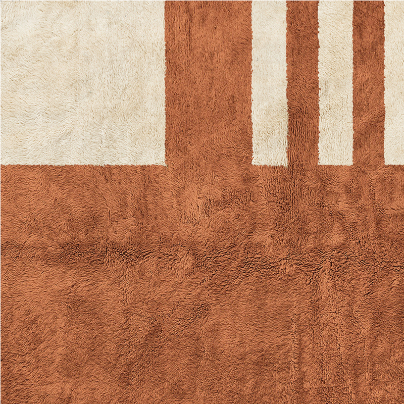 Moroccan custom rug from Beni Ourain, Wool, Orange