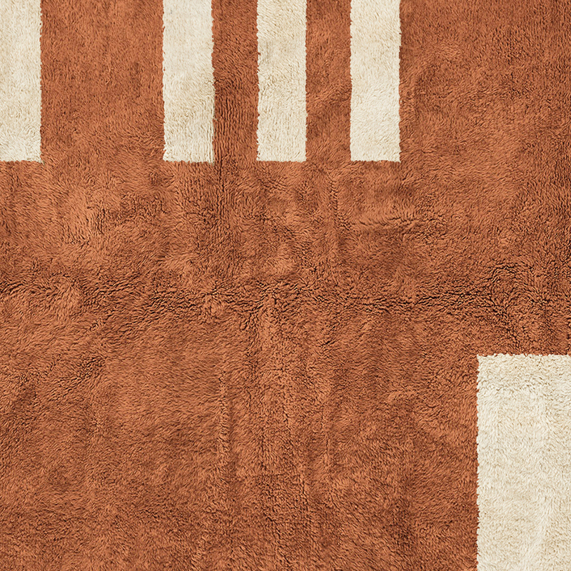 Moroccan custom rug from Beni Ourain, Wool, Orange