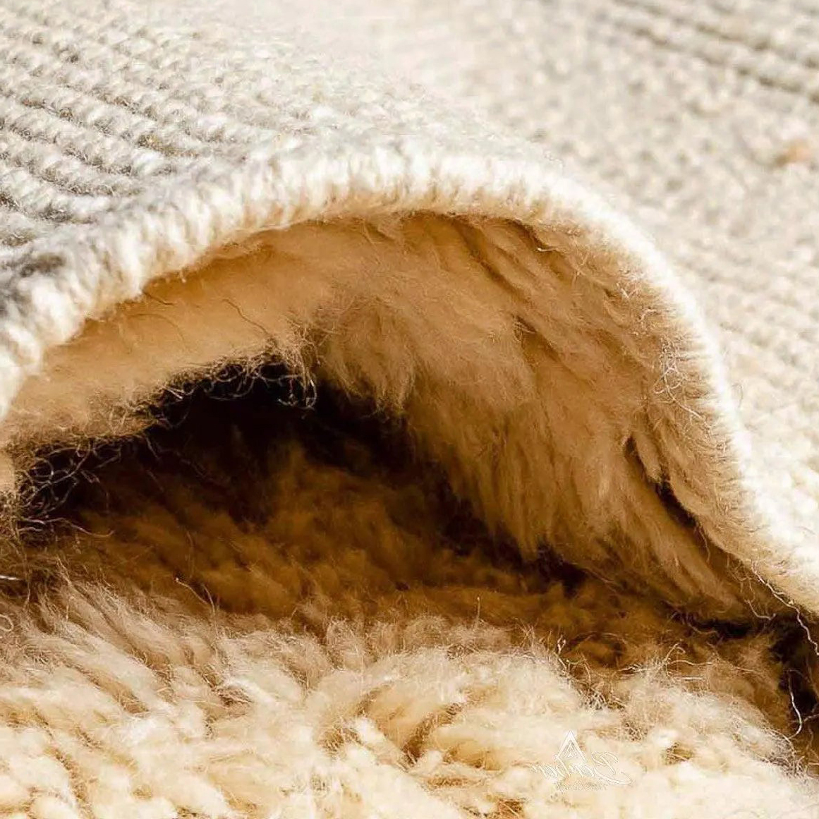 Moroccan custom rug from Beni Ourain, Wool, White