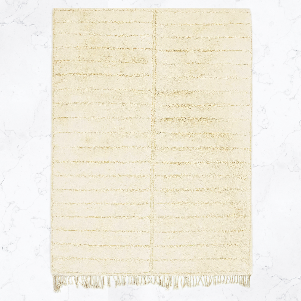 Moroccan custom rug from Beni Ourain, Wool, White