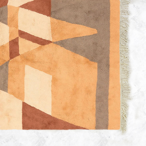 Moroccan custom rug from Beni Ourain, Wool, Yellow