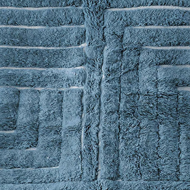 Moroccan custom rug from Beni Ourain, Wool, Blue