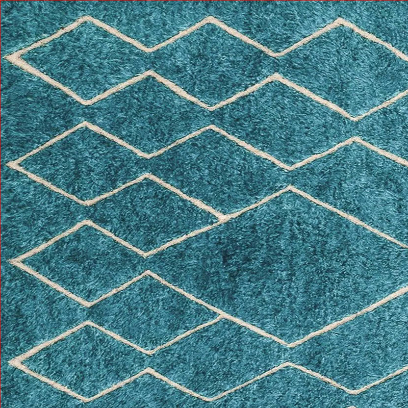 Moroccan custom rug from Beni Ourain, Wool, Blue