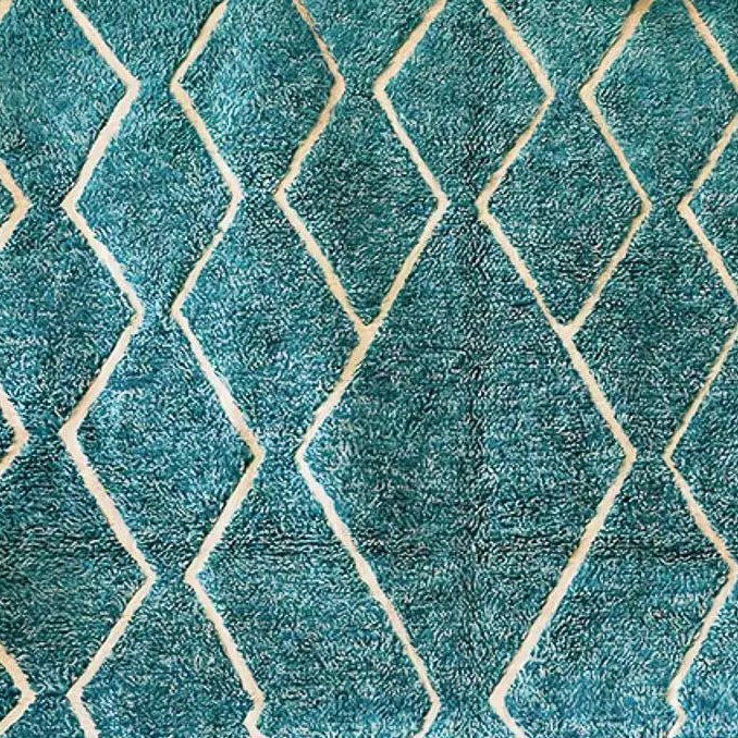 Moroccan custom rug from Beni Ourain, Wool, Blue