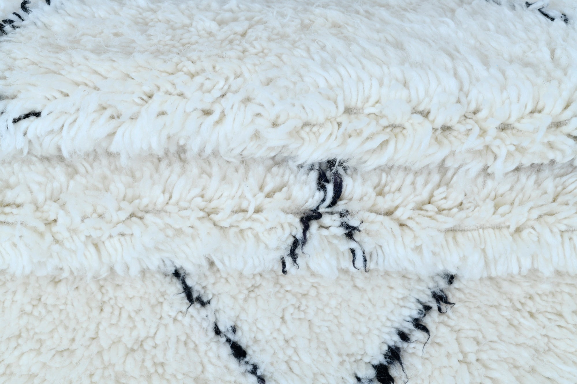 Moroccan custom rug from Beni Ourain, Wool and Thread, White