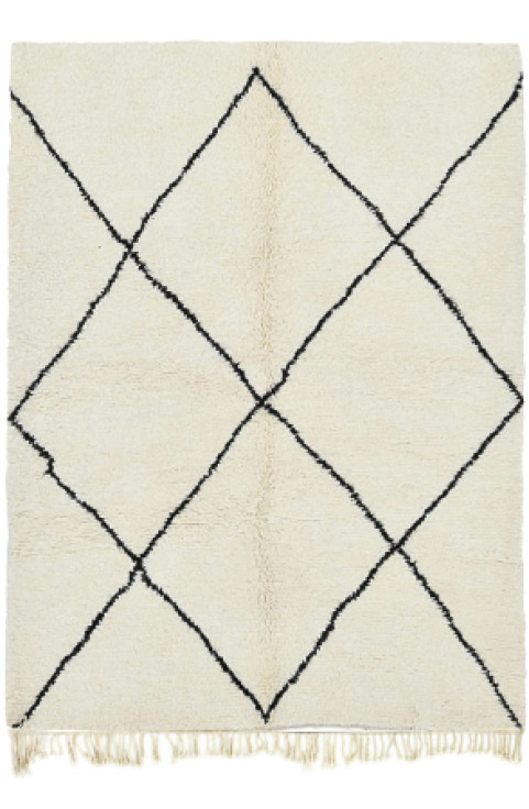 Moroccan Abstract Rug is a White Modern Rug Handmade Using Natural Moroccan Shag Rug Wool with an Art Rug Design