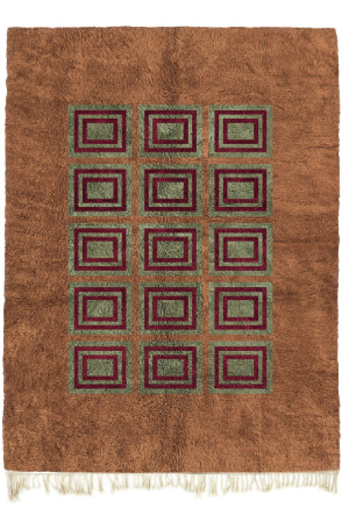 This Orange Moroccan Rug is a Thick Pile Rug in Orange Area Rug with a Handmade Natural Rug for Bedroom in a Large Wool Rug, Rug 9x12 Size
