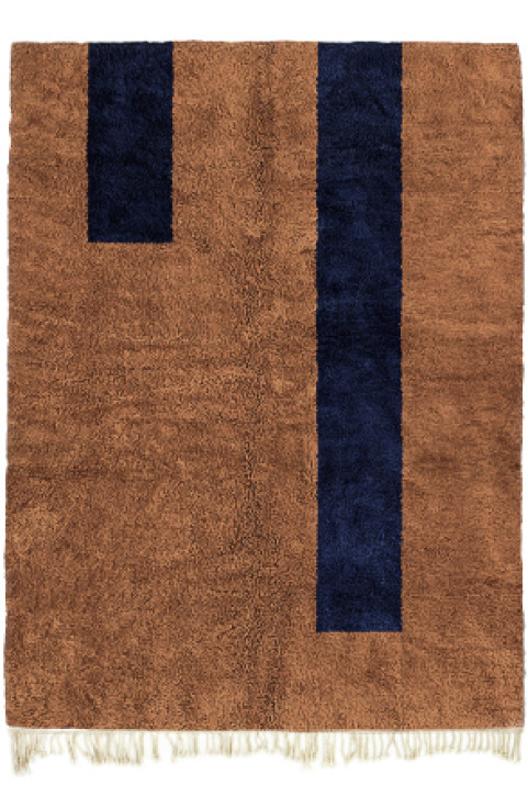 Bronze Moroccan Rug, Handmade Moroccan Wool Rug, Beni Ourain Rug, 9x12 Area Rug, Boho Bedroom Rug, Geometric Living Room Rug, Contemporary