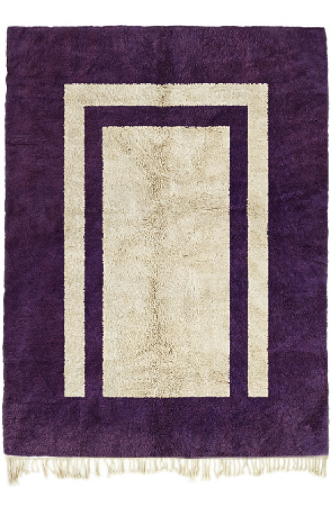 Beni Ourain Rug, Purple Moroccan Rug, Rug for Bedroom, Purple Abstract Rug, Handwoven Rug, Berber Area Rug 9x12, Natural Wool Rug