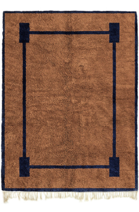 Orange Moroccan rug - Handmade rug - Orange abstract rug - Beni Ourain - Berber rug - Moroccan wool rug - Orange contemporary rug